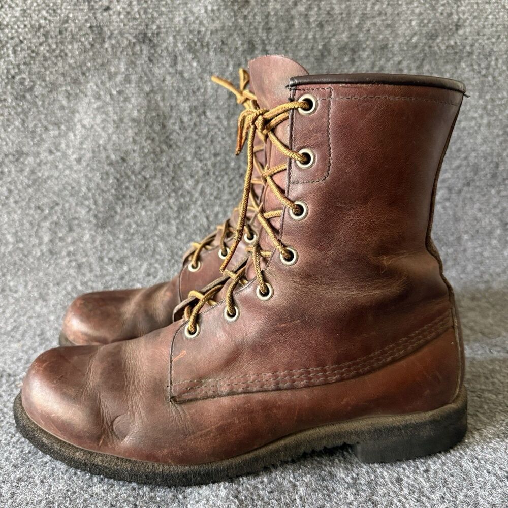 Vintage The Sportsman's Boot By Browning Men's Brown Leather Lace Up Mid-Calf 9